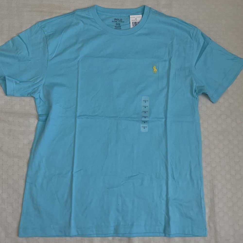 NWT- Polo Ralph Lauren Men's Size M Round Neck Short Sleeve T-Shirt-Blue
